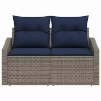 vidaXL Canapé de jardin gris 123 x 62 x 69 cm en résine tressée