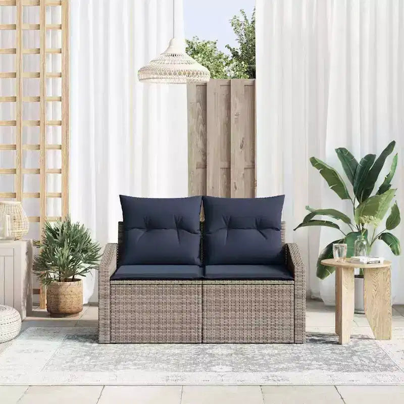 vidaXL Canapé de jardin gris 123 x 62 x 69 cm en résine tressée