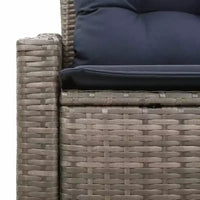 vidaXL Canapé de jardin gris 123 x 62 x 69 cm en résine tressée