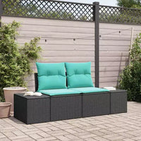 vidaXL Canapé de jardin avec coussin 184 x 62 x 69 cm en résine tressée poly