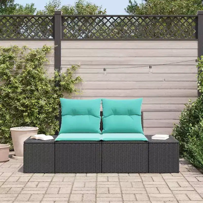 vidaXL Canapé de jardin avec coussin 184 x 62 x 69 cm en résine tressée poly
