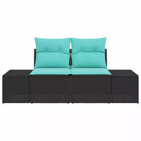 vidaXL Canapé de jardin avec coussin 184 x 62 x 69 cm en résine tressée poly