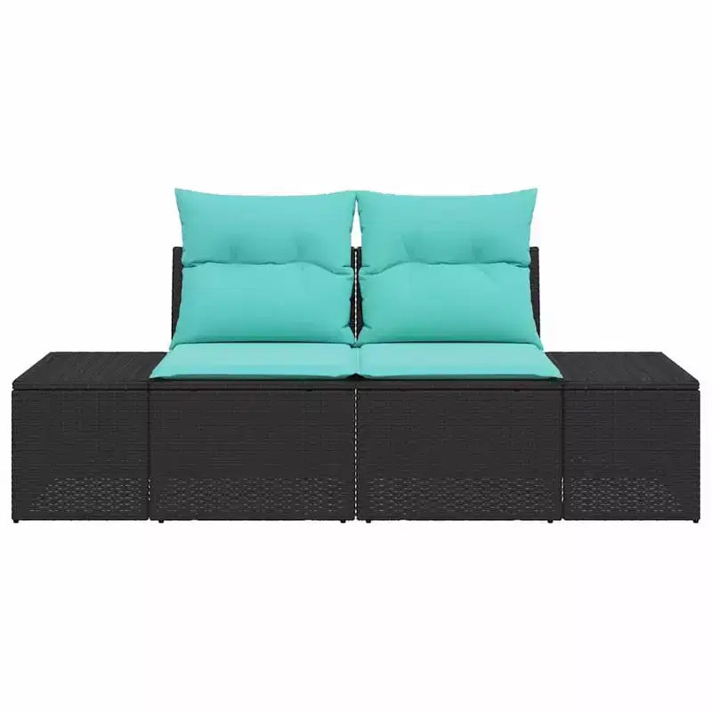 vidaXL Canapé de jardin avec coussin 184 x 62 x 69 cm en résine tressée poly