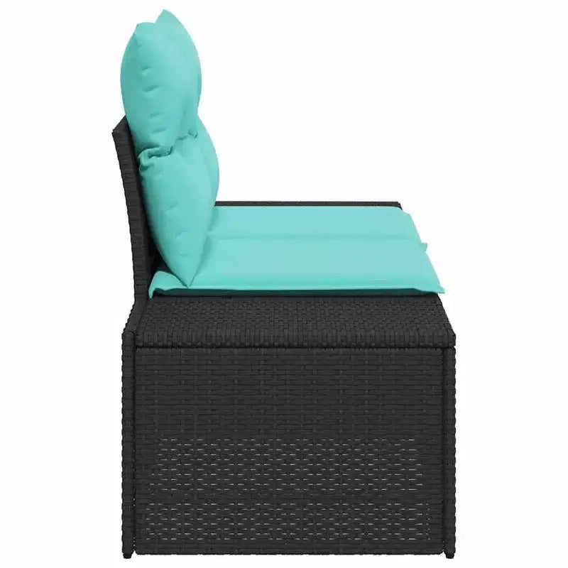 vidaXL Canapé de jardin avec coussin 184 x 62 x 69 cm en résine tressée poly