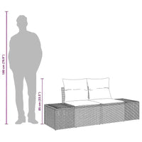 vidaXL Canapé de jardin avec coussin 184 x 62 x 69 cm en résine tressée poly