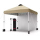 10x10 Pop Up Canopy with 1 Sidewall, Outdoor Canopy Tent, Easy Set Up Beach Tent with Vented Top Portable Roller Bag