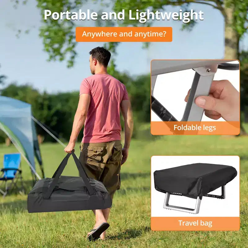 Garvee Four à pizza d'extérieur portable 12, plateforme de cuisson de pizza pour camping, arrière-cour et tailgate, gris