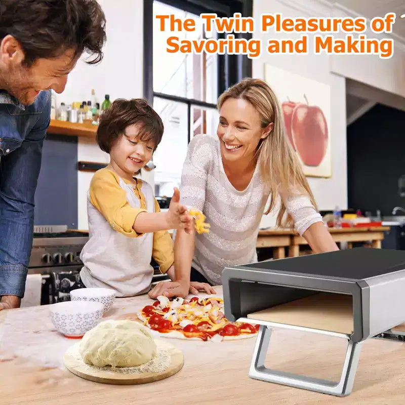 Garvee Four à pizza d'extérieur portable 12, plateforme de cuisson de pizza pour camping, arrière-cour et tailgate, gris