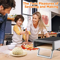Garvee Four à pizza d'extérieur portable 12, plateforme de cuisson de pizza pour camping, arrière-cour et tailgate, gris