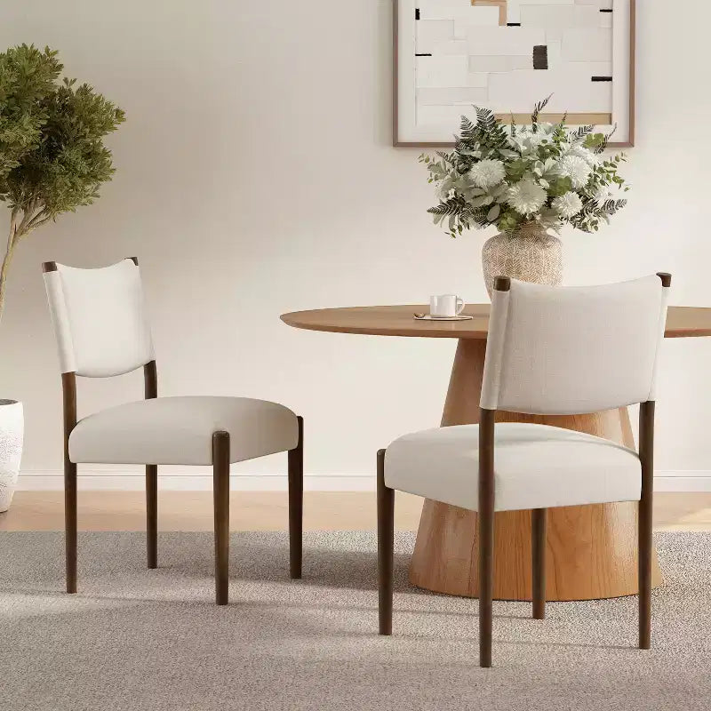 Christopher Knight Home Harry chaises de salle à manger modernes rembourrées en bois d'hévéa (lot de 2)