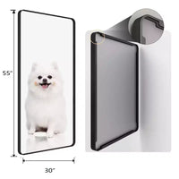 Miroir mural de salle de bain à cadre en métal noir 55x30 pouces, décoratif rectangulaire, à fixation murale, à accrocher dans les coins, décoration intérieure pour de multiples scènes