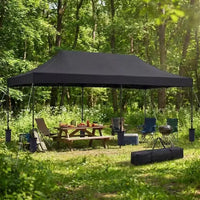 Tonnelle escamotable robuste - Abri extérieur imperméable et anti-UV - Montage facile par une seule personne - Hauteur réglable, 1 paroi latérale