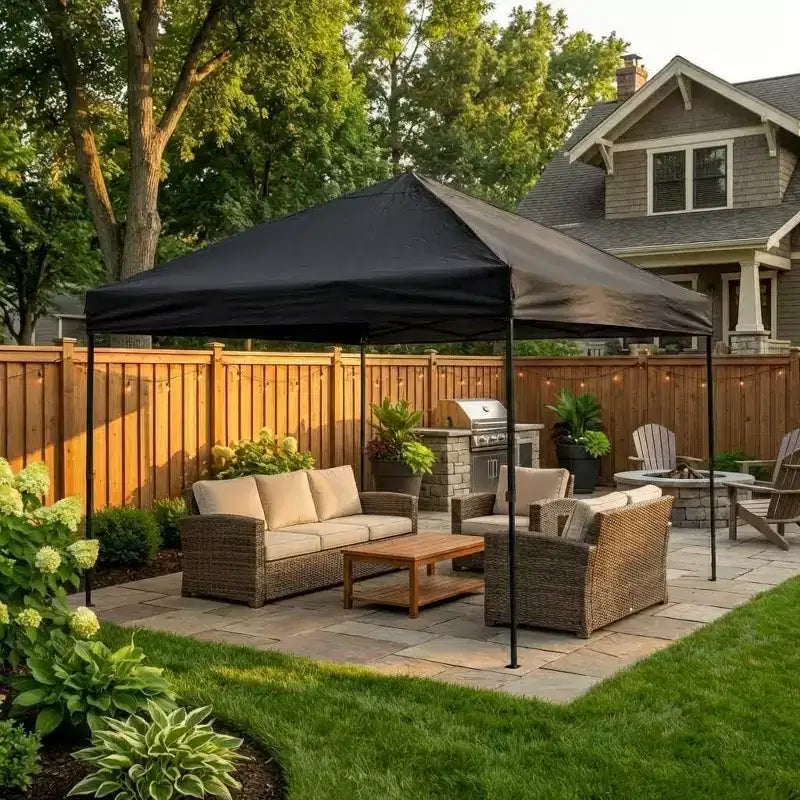 Heavy Duty Pop Up Canopy Tent - Waterproof & UV-Protected Outdoor Shelter - Easy One-Person Setup - Adjustable Height, 1 Sidewall