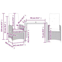 vidaXL Ensemble de bistro en rotin PE 6 places Ensemble de bistro Rectangulaire