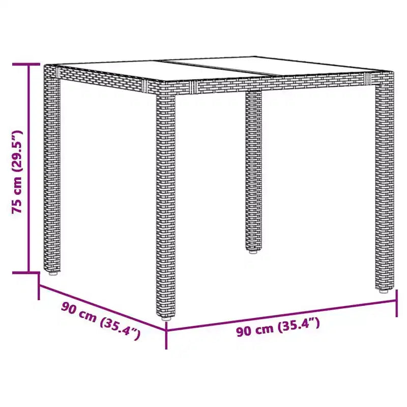 vidaXL Ensemble de bistro en rotin PE 6 places Ensemble de bistro Rectangulaire