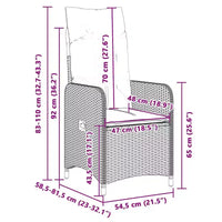 vidaXL Ensemble de bistro en rotin PE 6 places Ensemble de bistro Rectangulaire