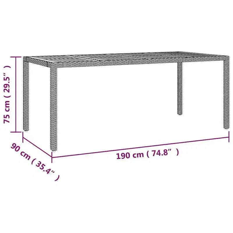 vidaXL Salon de bistrot noir résine tressée 8 places Salon de bistrot rectangulaire