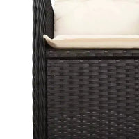 vidaXL Salon de jardin bistrot 8 places en résine tressée Noir et blanc crème