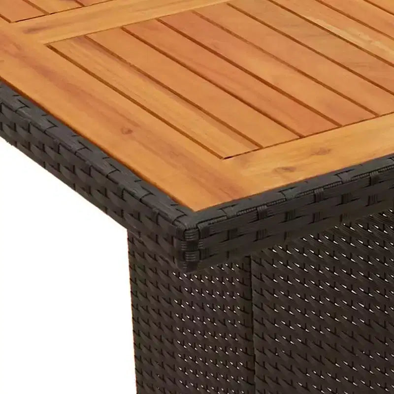 vidaXL Salon de jardin bistrot 8 places en résine tressée Noir et blanc crème