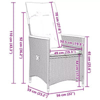 vidaXL Ensemble bistrot en rotin synthétique noir, acier enduit de poudre, bois d'acacia massif