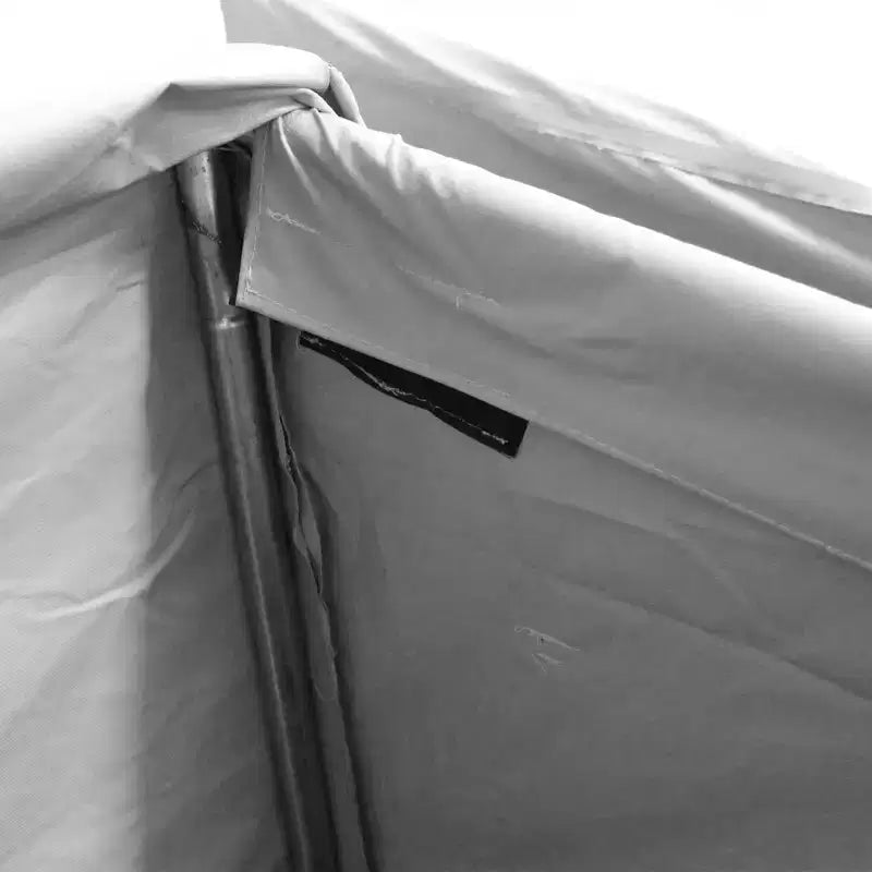 Domain Shelters Coffre de rangement de jardin d'extérieur 117 gallons 4 x 2 x 2 pieds pour terrasse et arrière-cour, coffre de terrasse avec barres anti-intempéries amovibles et boucles à clip, Gris/Noir