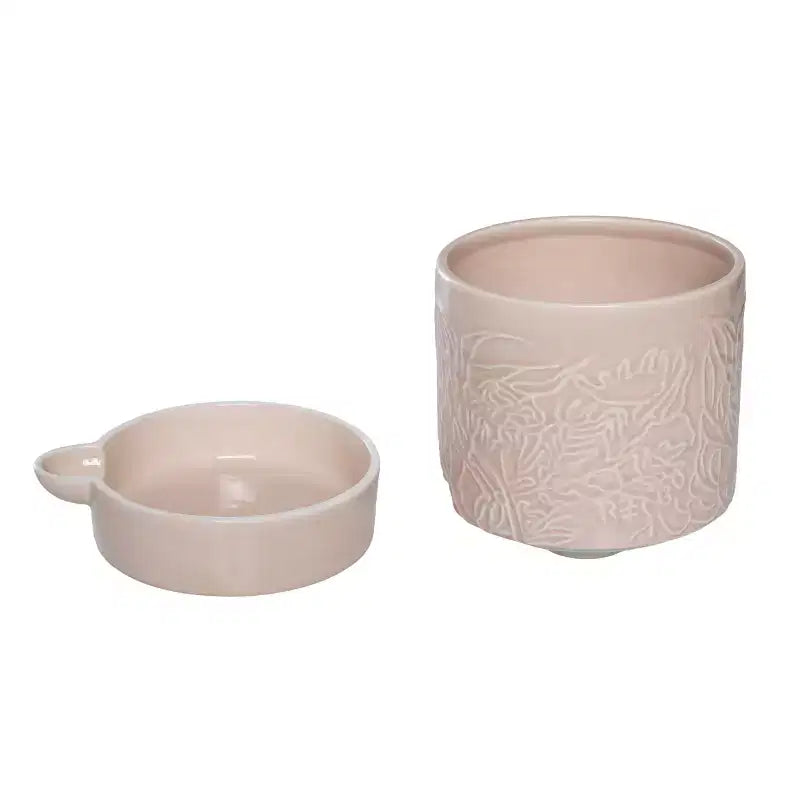 Transpac Grande jardinière botanique à arrosage automatique en dolomite, crème, grise, pour decor de jardin de printemps