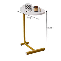 Table d'appoint en C blanche, Table de bout de canapé étroite pour canapé et chambre à coucher