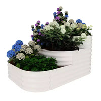 Kit de jardin surélevé - Jardinière d'extérieur 155x107x79 cm pour légumes, herbes, fleurs. Jardins surélevés modulaires 3-en-1 d'extérieur avec base ouverte