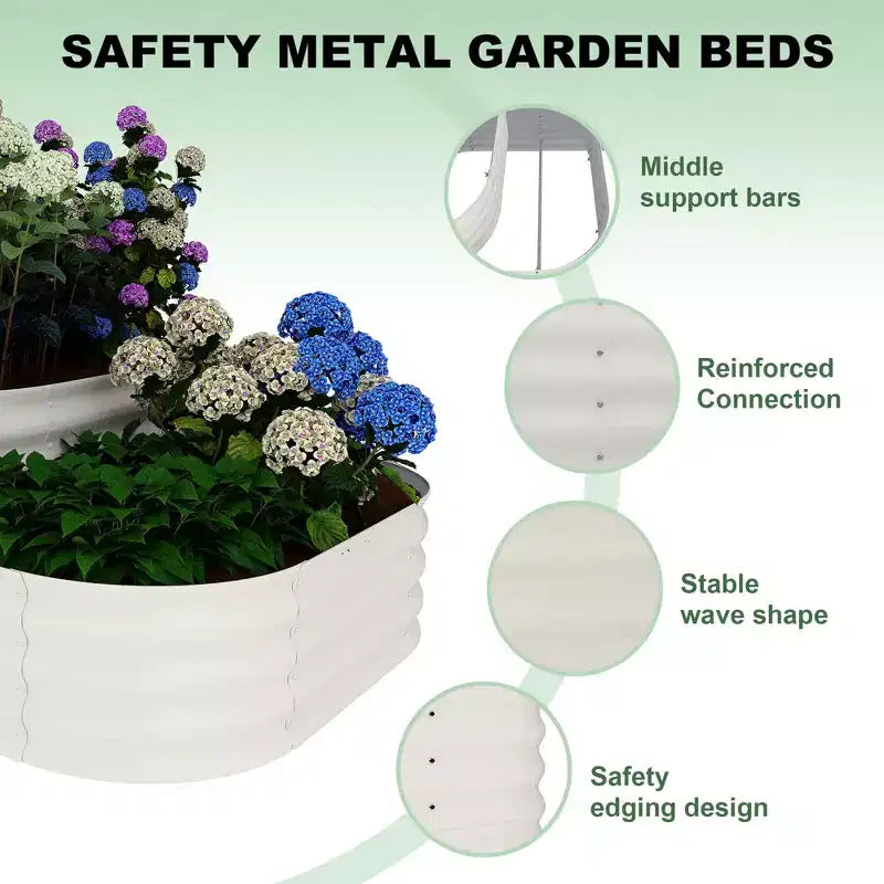 Kit de jardin surélevé - Jardinière d'extérieur 155x107x79 cm pour légumes, herbes, fleurs. Jardins surélevés modulaires 3-en-1 d'extérieur avec base ouverte