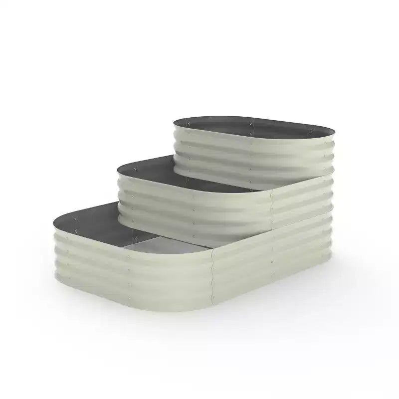 Kit de jardin surélevé - Jardinière d'extérieur 155x107x79 cm pour légumes, herbes, fleurs. Jardins surélevés modulaires 3-en-1 d'extérieur avec base ouverte