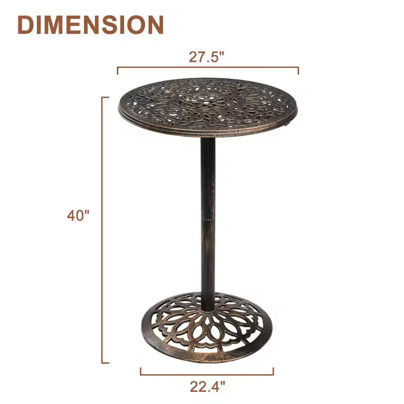 Karl Home | Table de bar de terrasse en métal 40 pouces