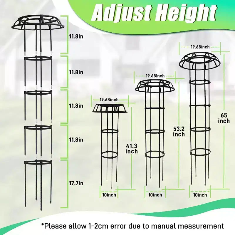 ACOINEL Tuteur de Jardin 134 cm en Forme de Champignon, Support de Plantes Métallique Antirouille pour Plantes grimpantes Intérieur Extérieur 1 Pièce
