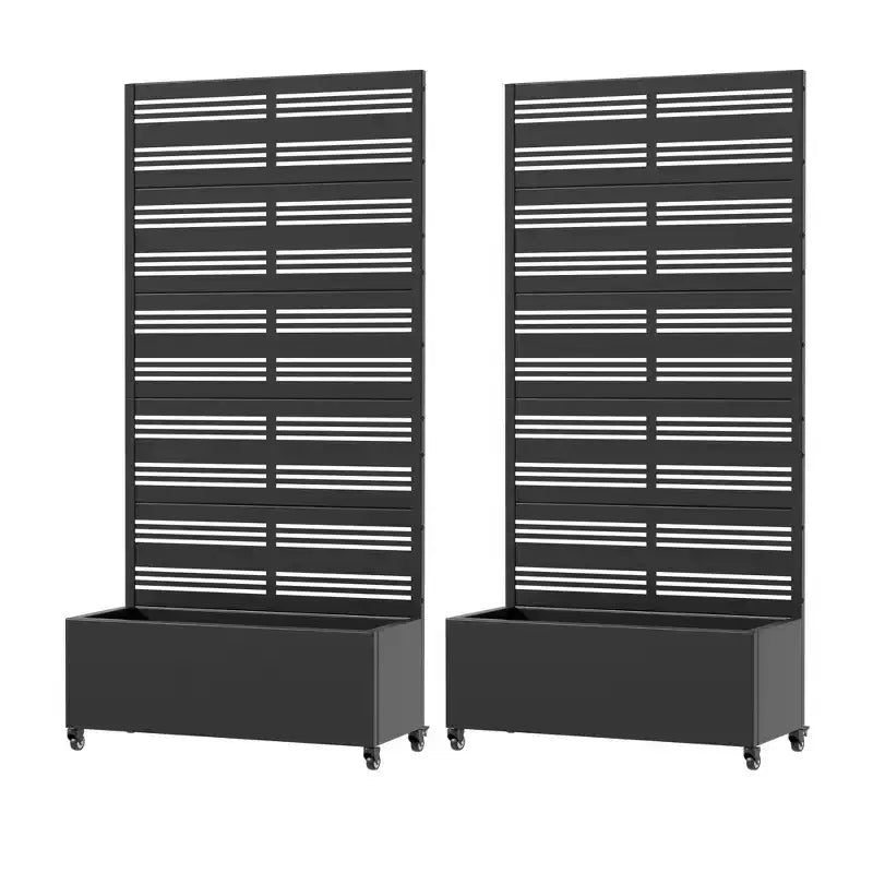 Jardinière surélevée Dovelina avec treillis et bac à plantes en métal avec écran d'intimité pour plantes grimpantes - 59 x 30/60, 47 x 47/94, 72 x 35/47/70/94