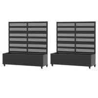 Jardinière surélevée Dovelina avec treillis et bac à plantes en métal avec écran d'intimité pour plantes grimpantes - 59 x 30/60, 47 x 47/94, 72 x 35/47/70/94