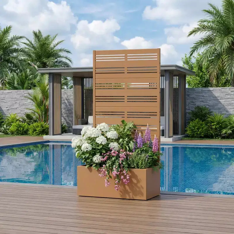 Jardinière surélevée Dovelina avec treillis et bac à plantes en métal avec écran d'intimité pour plantes grimpantes - 59 x 30/60, 47 x 47/94, 72 x 35/47/70/94