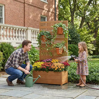 Jardinière surélevée Dovelina avec treillis et bac à plantes en métal avec écran d'intimité pour plantes grimpantes - 59 x 30/60, 47 x 47/94, 72 x 35/47/70/94