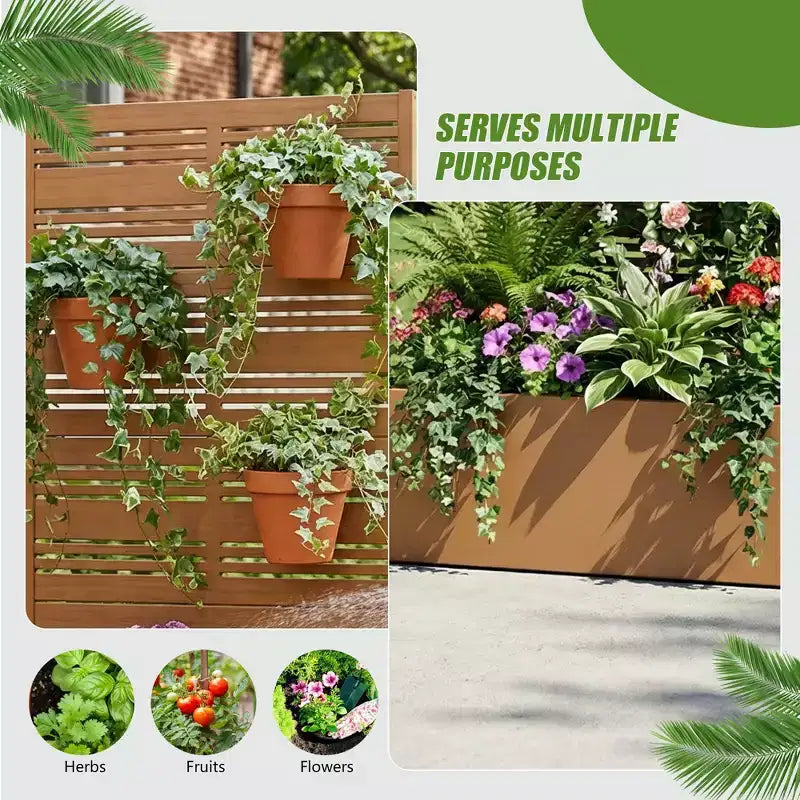 Jardinière surélevée Dovelina avec treillis et bac à plantes en métal avec écran d'intimité pour plantes grimpantes - 59 x 30/60, 47 x 47/94, 72 x 35/47/70/94
