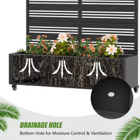 Jardinière surélevée Dovelina avec treillis et bac à plantes en métal avec écran d'intimité pour plantes grimpantes - 59 x 30/60, 47 x 47/94, 72 x 35/47/70/94