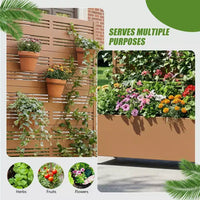 Jardinière surélevée Dovelina avec treillis et bac à plantes en métal avec écran d'intimité pour plantes grimpantes - 59 x 30/60, 47 x 47/94, 72 x 35/47/70/94