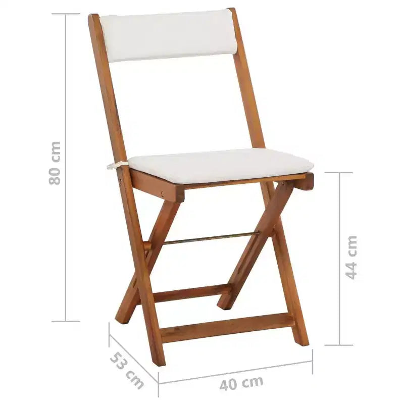 vidaXL Ensemble de bistro Ton bois Bois d'acacia massif Ensemble de bistro pliable
