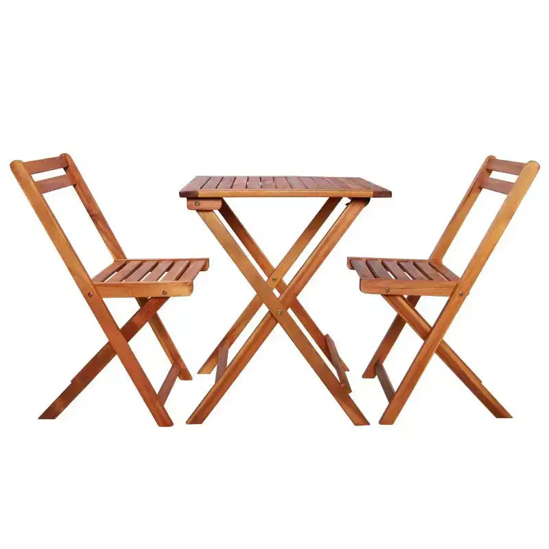 vidaXL Ensemble de bistro Ton bois Bois d'acacia massif Ensemble de bistro pliable