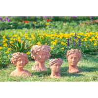 Jardinière buste Visage marron 6x9, pot de fleurs décoratif intérieur extérieur pour terrasse, balcon, porche, entrée, étagère