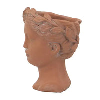 Jardinière buste Visage marron 6x9, pot de fleurs décoratif intérieur extérieur pour terrasse, balcon, porche, entrée, étagère