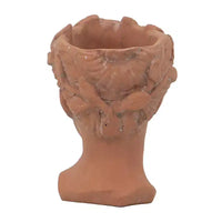 Jardinière buste Visage marron 6x9, pot de fleurs décoratif intérieur extérieur pour terrasse, balcon, porche, entrée, étagère