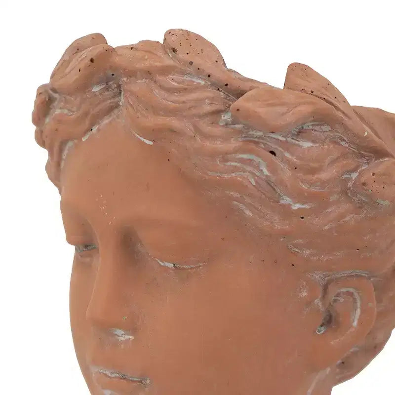 Jardinière buste Visage marron 6x9, pot de fleurs décoratif intérieur extérieur pour terrasse, balcon, porche, entrée, étagère