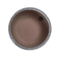 Lot de 2 pots de fleurs en céramique nervurée gris, 14,5 x 13,5 cm, pour l'intérieur et l'extérieur, pour herbes, fleurs et plantes grasses