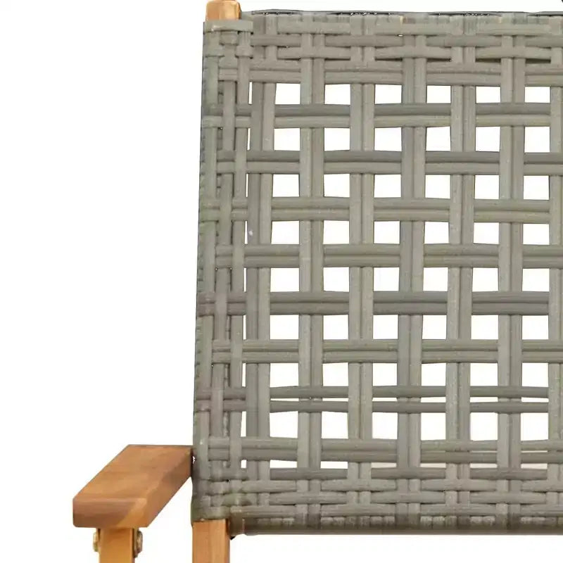 vidaXL Ensemble de bistro Bois d'acacia massif, rotin PE Moyen Pliable