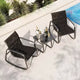 3 Piece Outdoor Rocking Bistro Set with Side Table, Patio Conversation Set with 2 Breathable Mesh Rocking Chairs, All-Weather Porch Furniture