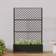 Metal Privacy Screen Trellis Planter with Raised Garden Bed Freestanding Privacy Screen Planter with Lockable Wheels Movable Outdoor Indoor Planter