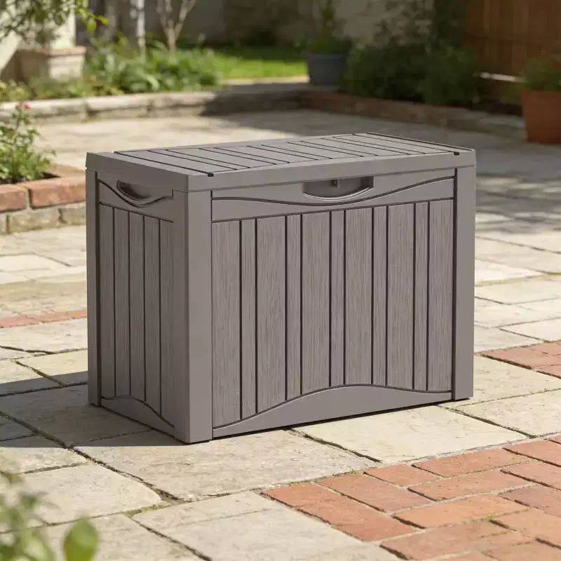 Coffre de terrasse de rangement en resine 50 gal pour extérieur et interieur